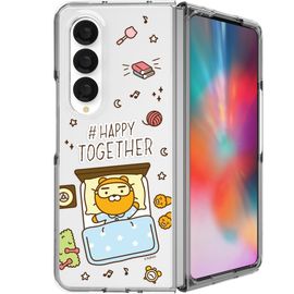 [S2B] Kakao Friends Happy Together Z Fold 4 Transparent Slim Case_ PC material, genuine product, shock protection_ Made in KOREA